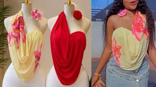 How to Make a Trendy One Shoulder Cowl Drape Tube Top | Easy DIY Sewing Tutorial