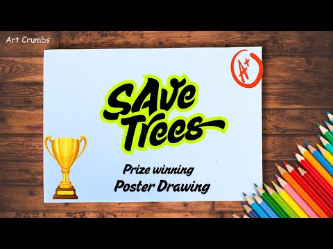 Save Trees Poster Drawing