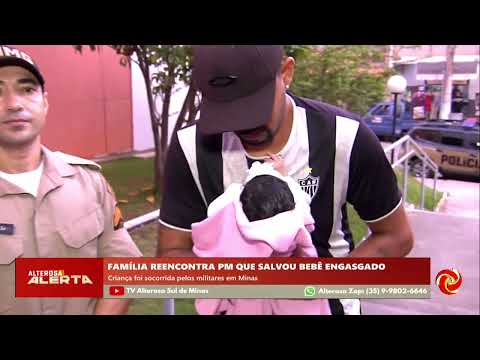 Família reencontra PM que ajudou a desengasgar bebê