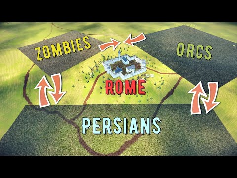 Battle Of 4 Armies: Persians - Generals - Zombies - Orcs - UEBS 2