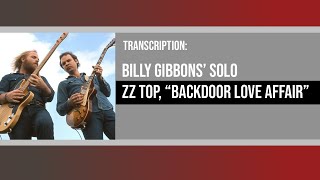 Backdoor Love Affair (ZZ Top) -- Billy Gibbons Solo
