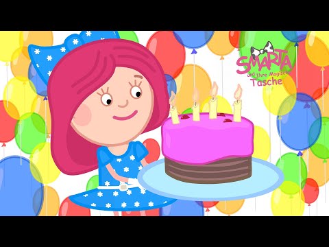 Smarta und ihre magische Tasche. Smartas Geburtstag. Lehrreiche Zeichentrickfilme mit Kinderliedern