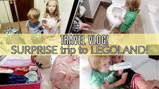 HUGE SURPRISE Road Trip to Legoland! Packing and Travel Vlog!