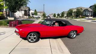 Modified 1969 Chevrolet Camaro Convertible Pulling In