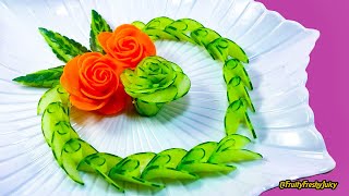 Lovely Cucumber & Carrot Rose Flower Design - Fruit