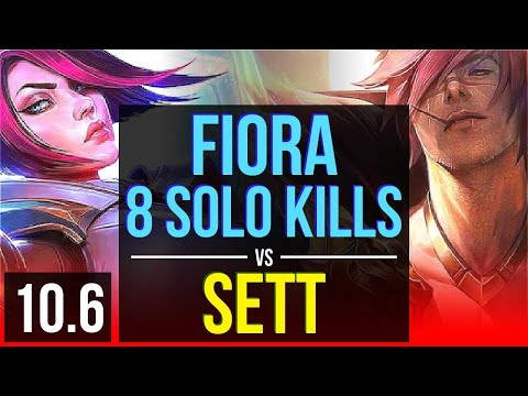 FIORA vs SETT (TOP) | 4 early solo kills, 8 solo kills, Dominating | KR Grandmaster | v10.6