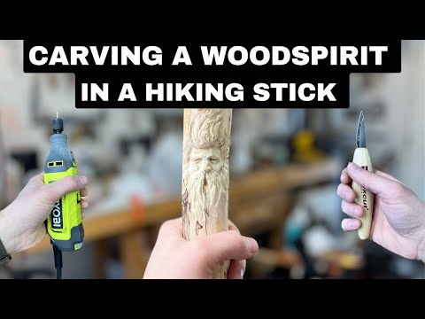 Carving a Woodspirit Into a Hiking Stick