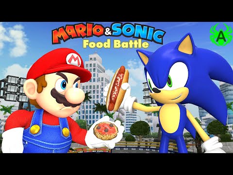 Mario VS Sonic Funny Animation: Food Battle - Nintendo