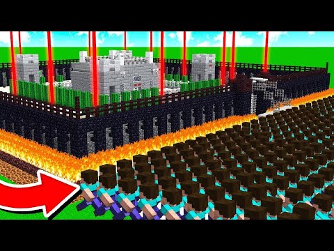 100 Players Vs Best Defence Base in Minecraft!