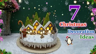 7 Affordable Christmas/Holiday Village ideas from Ordinary Materials | DIY Christmas Craft idea 61☃️