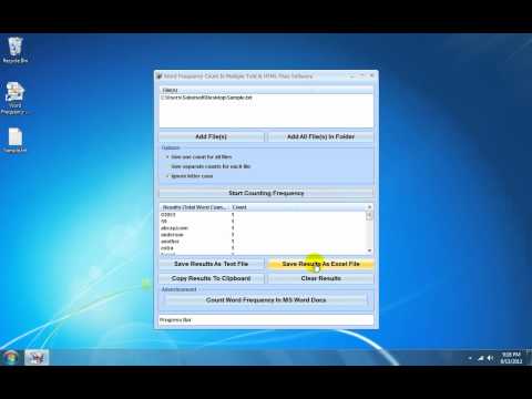 Word Frequency Count In Multiple Text & HTML Files Software