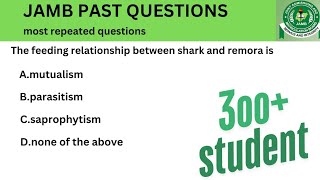 Jamb past questions and answers on Biology