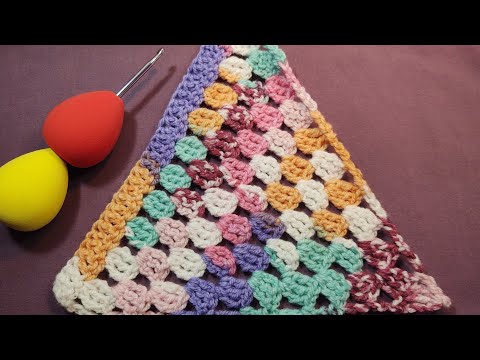 Treble Granny Triangle, crochet for festive bunting, flags, equilateral triangle