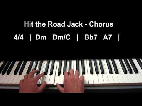 How to play Hit The Road Jack on piano by Ray Charles - Blues Course - Lesson 1 - Accompaniment