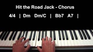 How to play Hit The Road Jack on piano by Ray Charles - Blues Course - Lesson 1 - Accompaniment