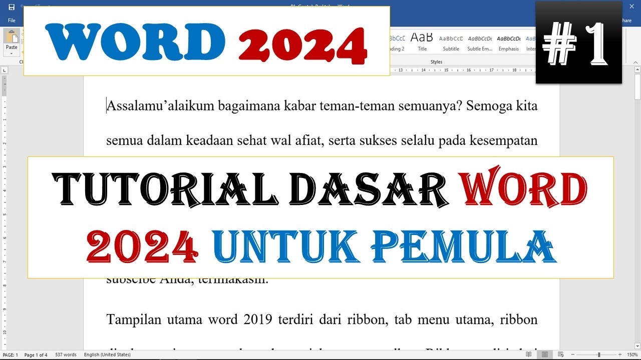 Tutorial Dasar Word 2024 Untuk Pemula