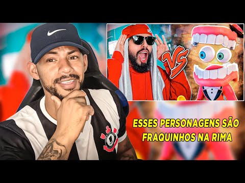 Caine (The Amazing Digital Circus) Vs. Mussa - Batalha de Rap (part. @GuilhermeBriggs) | REACT