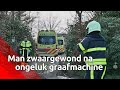 Man zwaargewond na ongeluk graafmachine