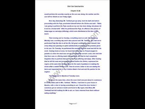 Sri Sai Satcharitra Chapter 9 - Effect of compliance and Non-compliance with Baba's Orders...
