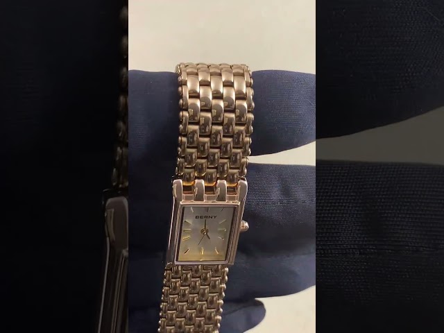 Vídeo relacionado con BERNY Reloj de Oro para Mujer Vintage Reloj de Cuarzo para Mujer 3ATM Impermeable Moda Reloj de Lujo para Mujer Idear Regalo para Chica