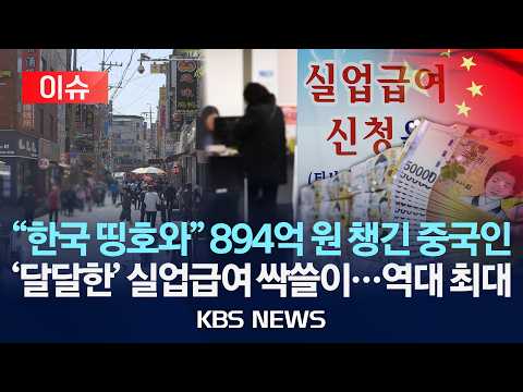 [🔴이슈] "한국 띵호와" 894억 원 챙긴 중국인/'달달한' 실업급여 싹쓸이…역대 최대/2026년 9월 21일(월)/KBS