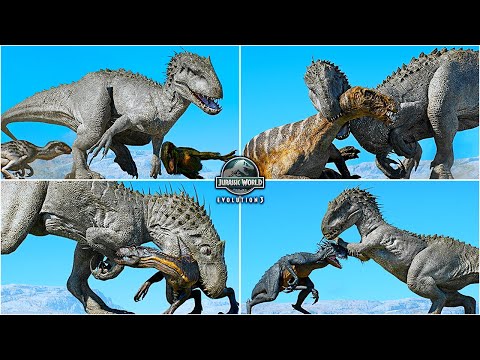 Indominus Rex VS All Dinosaurs & Species Killing Animations 🦖 Jurassic World Evolution 3