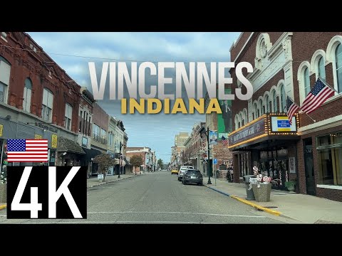 Road Tour of Vincennes, Indiana in 4K - Driving in Downtown Vincennes IN