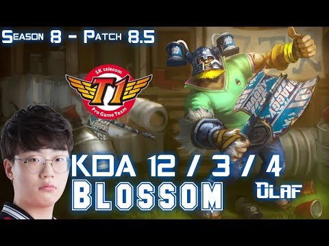 SKT T1 Blossom OLAF vs SHACO Jungle - Patch 8.5 KR Ranked