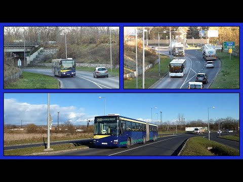Terelt útvonalon közlekedő 8-as és 240-es buszok Miskolcon (Bosch mögött)