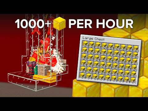 Minecraft’s Greatest Gold XP Farm - 1000 Gold Blocks Per Hour
