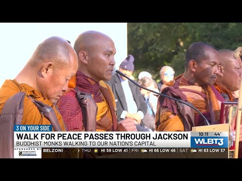 Buddhist monks on ‘Walk for Peace’ arrive at Mississippi State Capitol