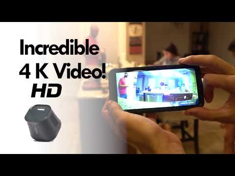 [EL-823] 4K HD Mini Spy Charger Camera WiFi–Motion Detection Alarm–166 Degree Wide Angle–NightVision