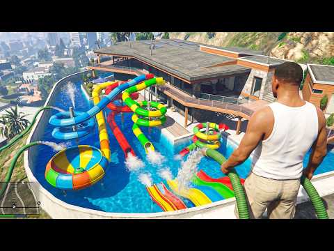 ФРАНКЛИН ЕҢ ҮЛКЕН БАССЕЙНГЕ АКВАПАРК ЖАСАДЫ (GTA V)
