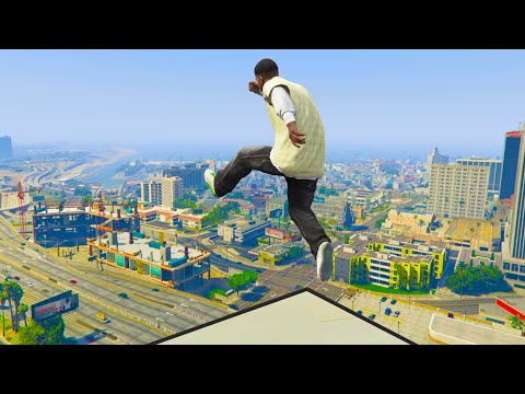 GTA 5: Falling off Highest Buildings #1 - GTA 5 Funny Moments & Fails, Gameplay