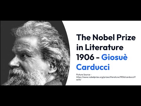 The Nobel Prize in Literature 1906 - Giosuè Carducci #nobelprize #nobellaureate #literature