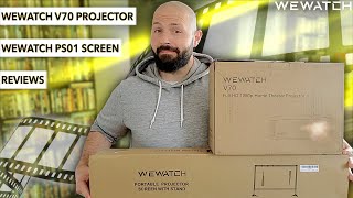 IS THIS 1080P HOME THEATER PROJECTOR/SCREEN WORTH IT? | WEWATCH V70 PROJECTOR + SCREEN - REVIEW | BD