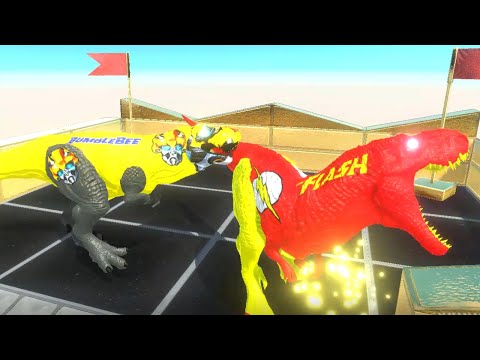 BUMBLEBEE T REX vs FLASH SPEED CLIMB - Animal Revolt Battle Simulator