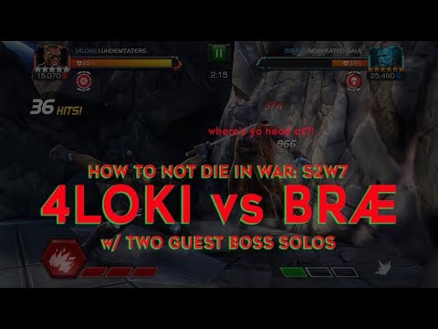 MEDUSA & MORNINGSTAR GUEST BOSS SOLOS!: 4Loki vs BRÆ - Season 2 War 7 | Marvel Contest of Champions
