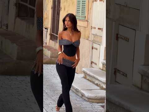 The Perfect🥀 Our Emil Top + Emil Pant In Black Polka Dot🖤 #fashion #model #beauty #style #shorts