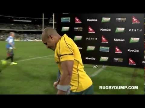 Will Genia's awkward post-match interview with Rod Kafer