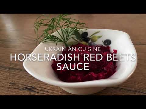 Horseradish red beets sauce. Ukrainian cuisine