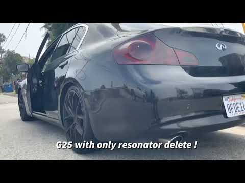 G25 Megan test pipes Megan y pipe with resonator delete (before &after)