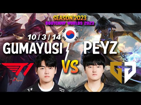 T1 Gumayusi vs GEN Peyz - Gumayusi XAYAH vs Peyz NILAH ADC - Patch 13.21 KR Ranked