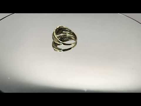 9ct Gold Diamond Twist Ring Hallmark Pre Owned UK Size M1/2