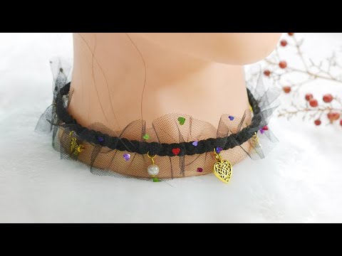 #Beebeecraft DIy braided black #choker with ribbon and leather cord