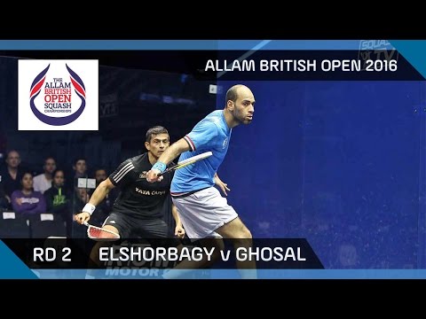 Squash: Mar. Elshorbagy v Ghosal - Allam British Open 2016 - Men's Rd 2 Highlights