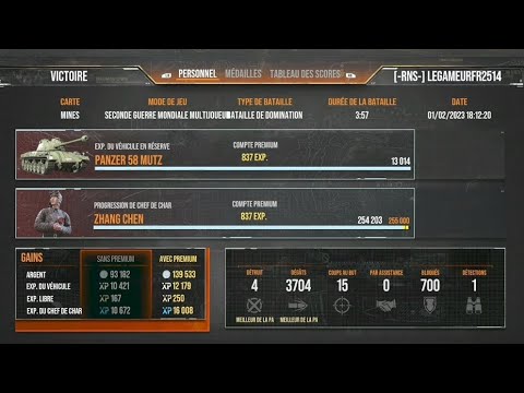 Panzer 58 Mutz - Mines : 3.7k dmg & 4 kills WoT FR #11