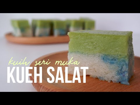 Kueh Salat Recipe (Kuih Seri Muka) - Pandan Custard and Sticky Rice