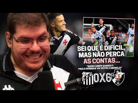 CASIMIRO REAGE: SANTOS 0 X 6 VASCO - BRASILEIRÃO 2025 | Cortes do Casimito