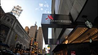 New York Marriott Marquis M Club Breakfast Buffet Evening Service Room Tour